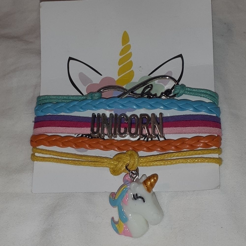 NEW Unicorn‎ 7 Strand Bracelet with Charm